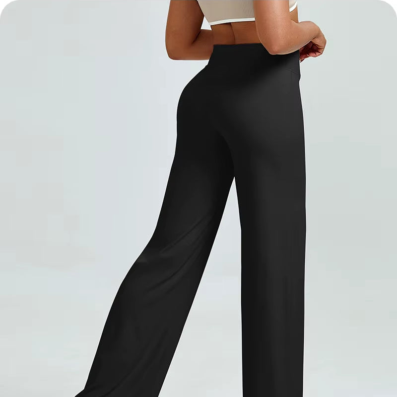 High Waisted Straight Leg Yoga Pants for Women, Naked Feeling Butt Lifting Loose Fit Workout Trousers, Slimming Gym Pants