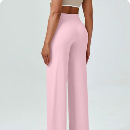 High Waisted Straight Leg Yoga Pants for Women, Naked Feeling Butt Lifting Loose Fit Workout Trousers, Slimming Gym Pants