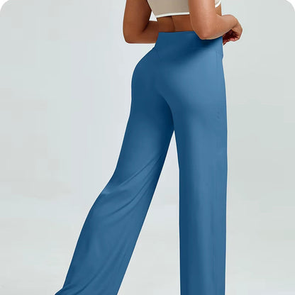 High Waisted Straight Leg Yoga Pants for Women, Naked Feeling Butt Lifting Loose Fit Workout Trousers, Slimming Gym Pants