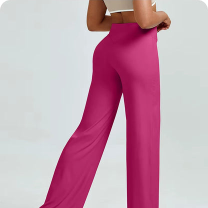 High Waisted Straight Leg Yoga Pants for Women, Naked Feeling Butt Lifting Loose Fit Workout Trousers, Slimming Gym Pants